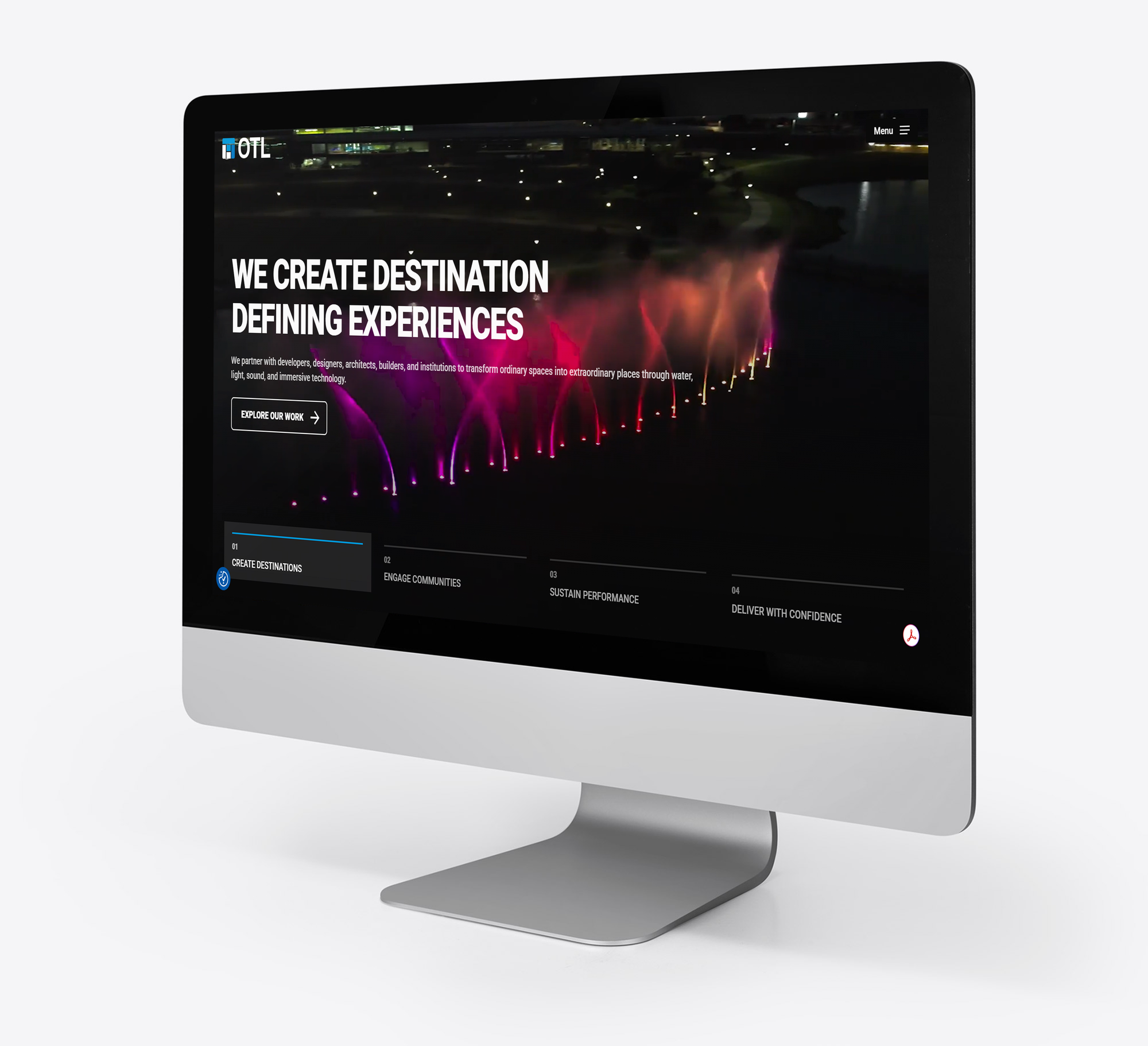 OTL homepage desktop mockup